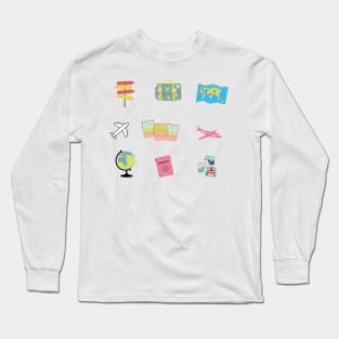 travel adventure sticker pack design Long Sleeve T-Shirt